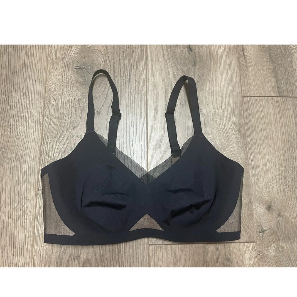 Honeylove Lift Wear CrossOver Bra Wire Free Shapewear Black Nude Size M